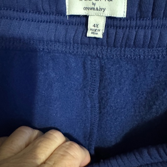 NWT Crown & Ivy CABANA Women's Navy Joggers  Multicolor Stripes   PLUS 4X  #J - Picture 5 of 8